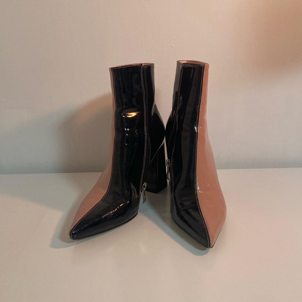 Public Desire Black and Pink Heeled Boots